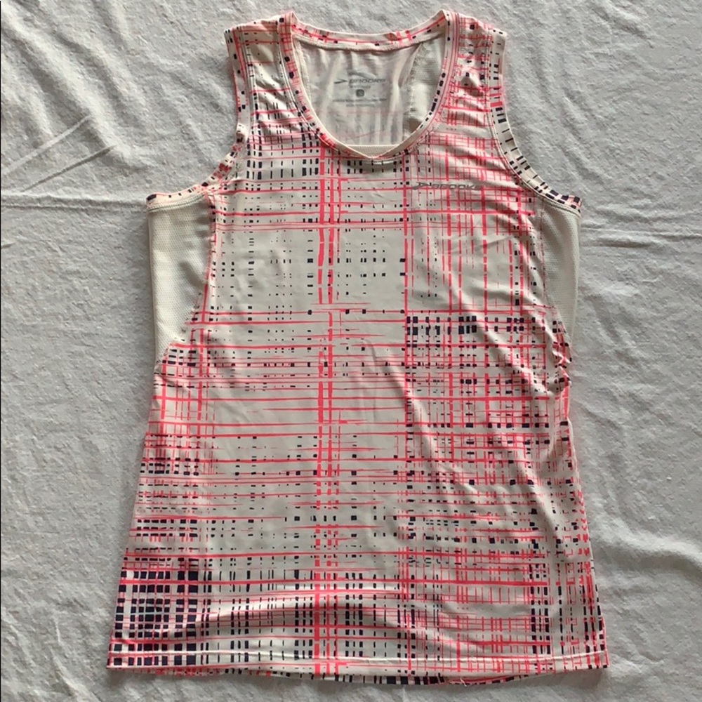 Pink/white/black pink Brooks Athletic Top Small